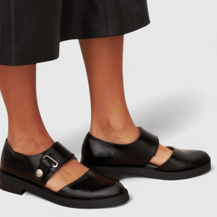Elena™ | Zapatos Negros Mujer con Hebilla