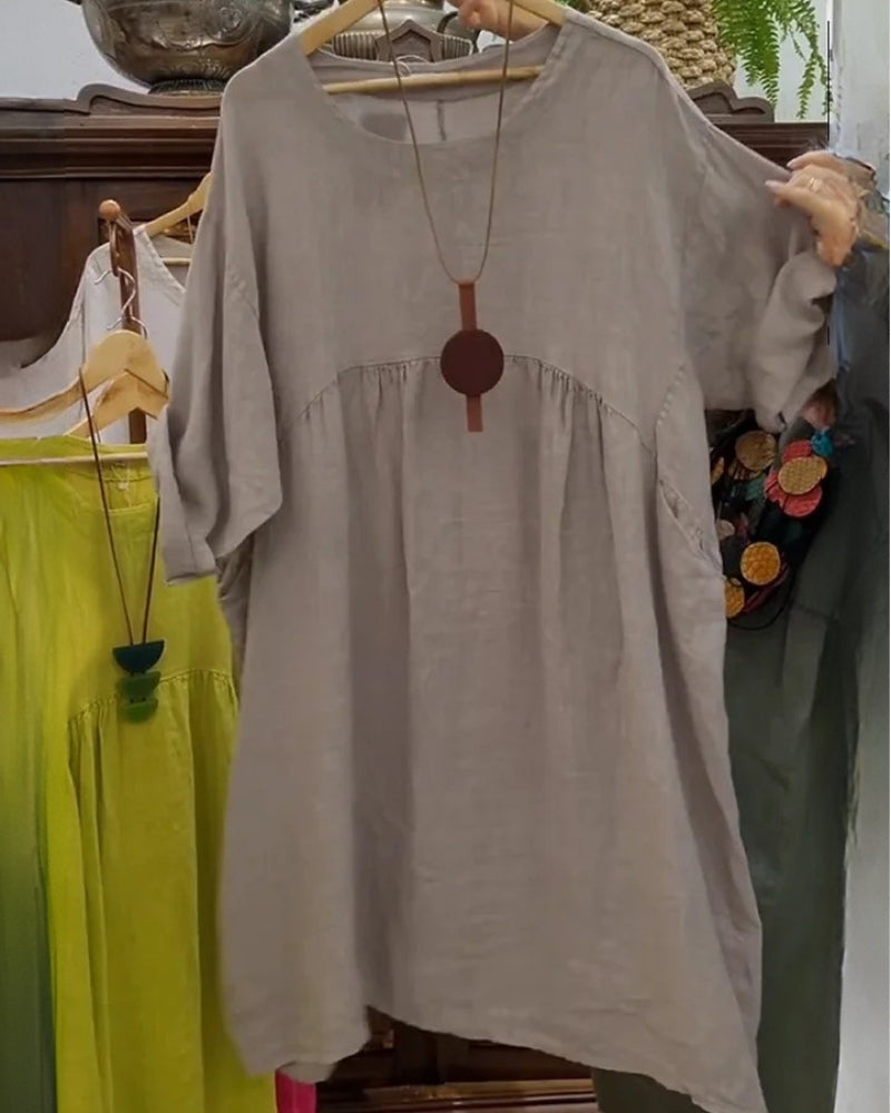 MANDIRA | Vestido de algodão e linho
