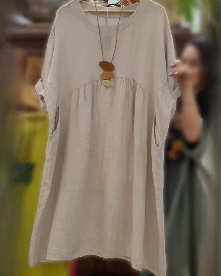 MANDIRA | Vestido de algodão e linho
