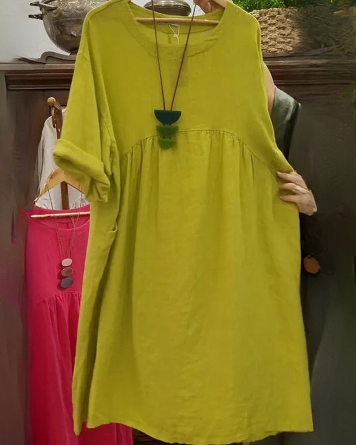 MANDIRA | Vestido de algodão e linho