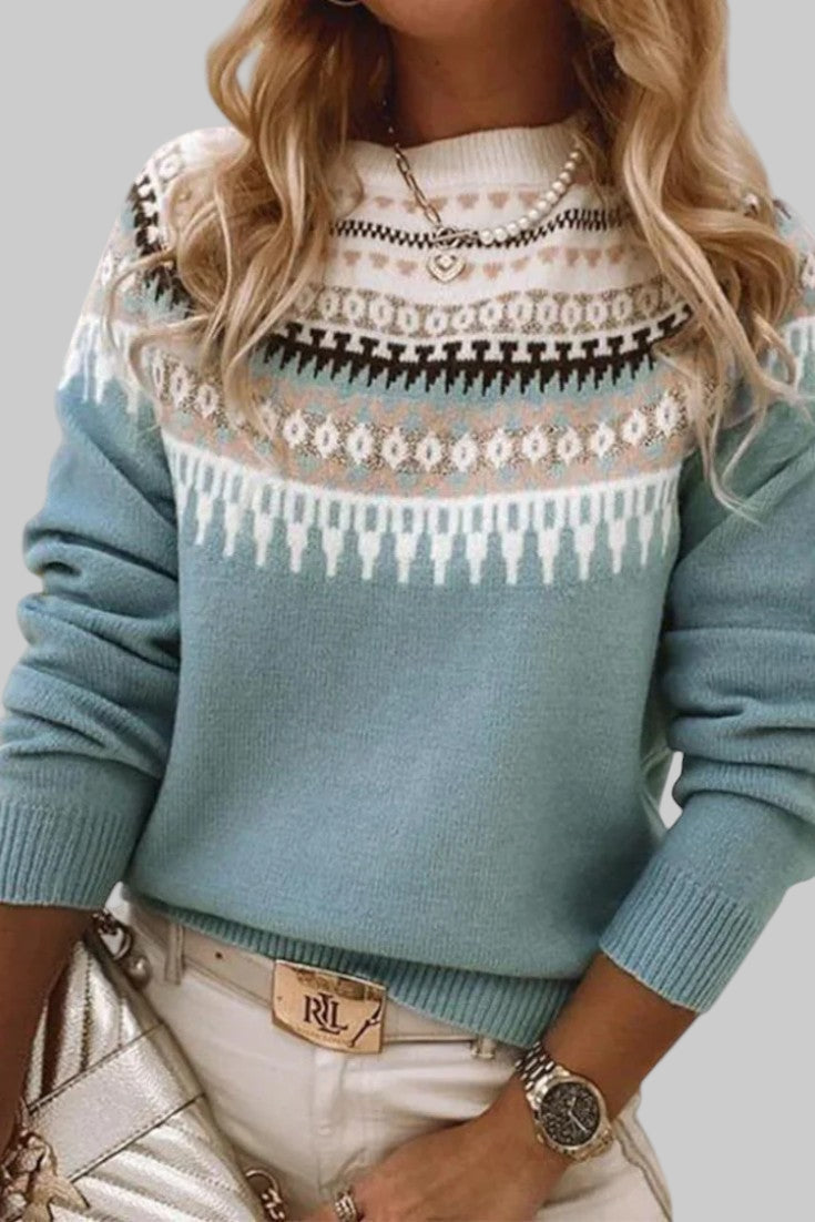Camisola de Gola Redonda Gemma com Textura
