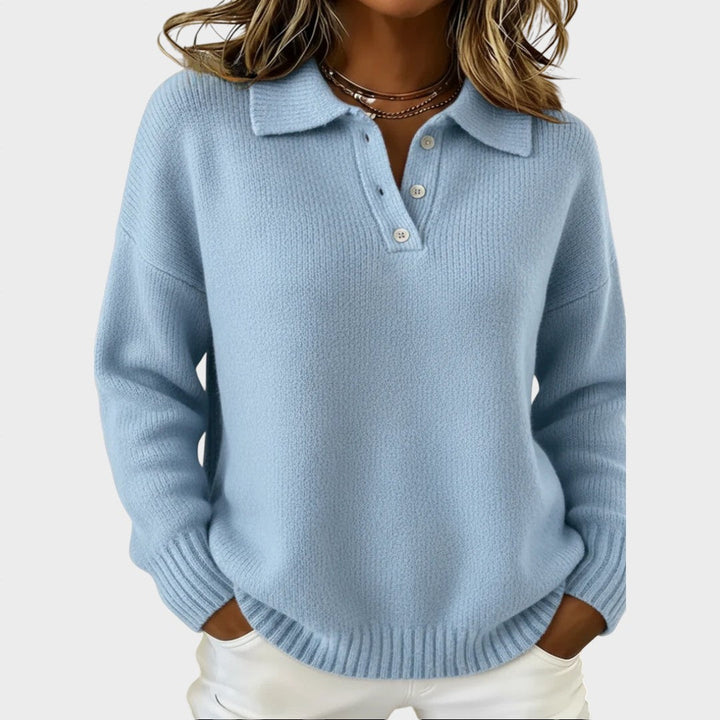 Marusa - Cardigan suave de punto tipo polo
