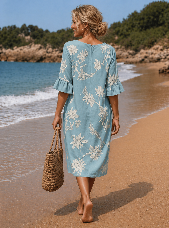 Vestido casual de mulher com estampado floral