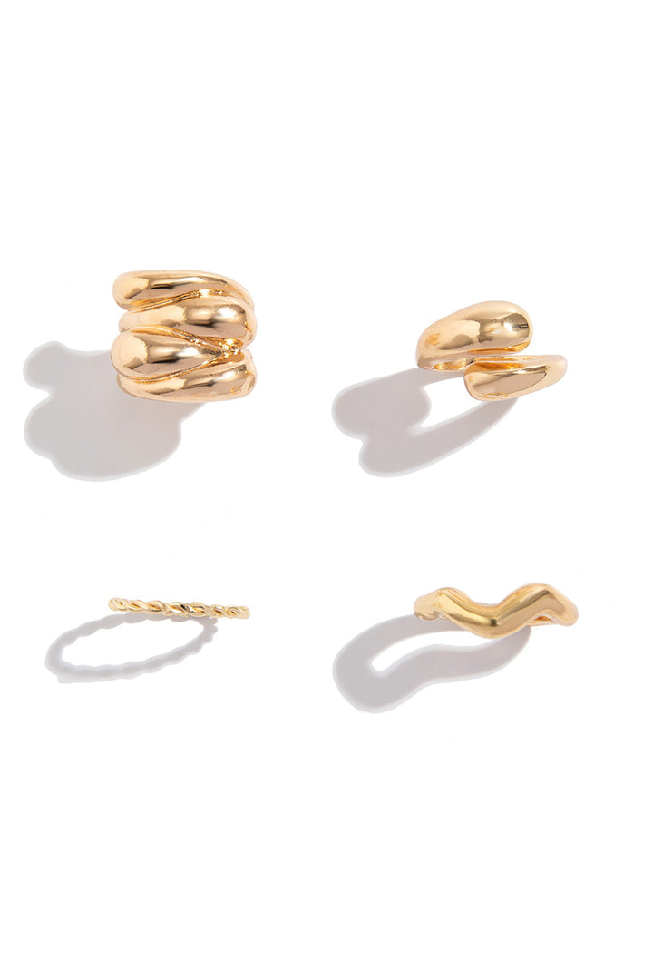 Conjunto de Anéis de Metal de 4 Peças