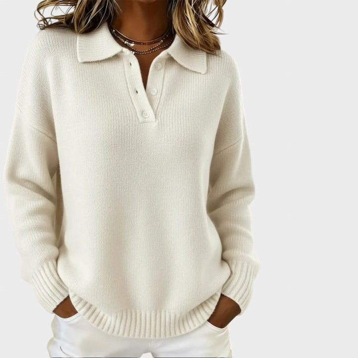 Marusa - Cardigan suave de punto tipo polo