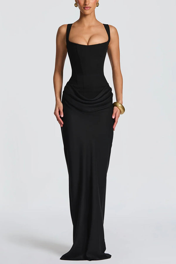 Leonor | Vestido maxi com decote quadrado