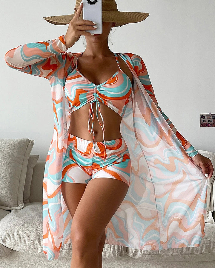 Luna® – Conjunto de bikini de 3 piezas con estampado