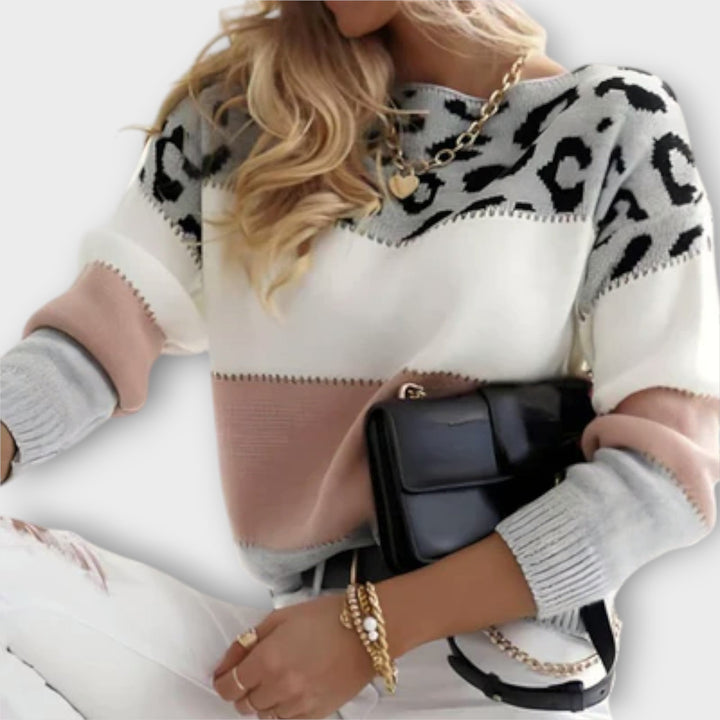 Cheyenne - Suéter casual con diseño de leopardo