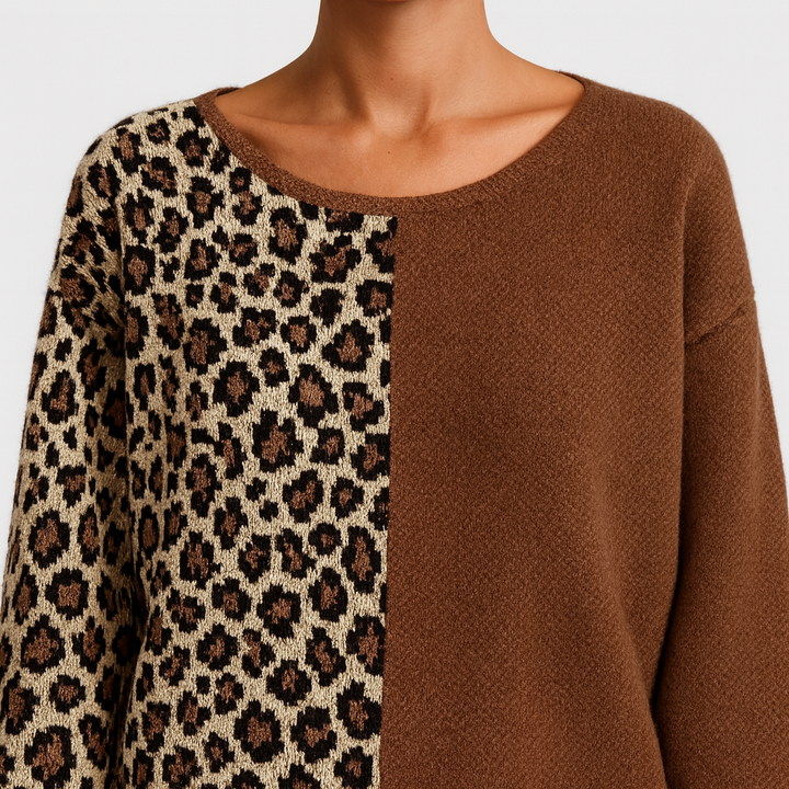 Marina - suéter holgado con estampado de leopardo