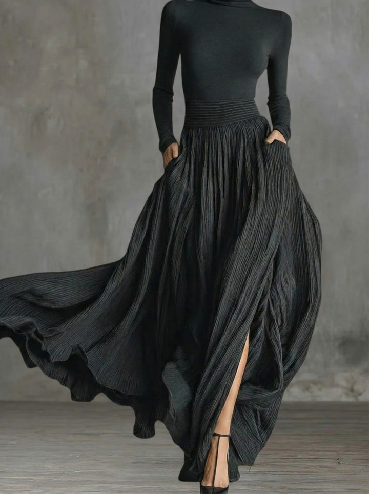 Raquel | Vestido maxi de cintura subida