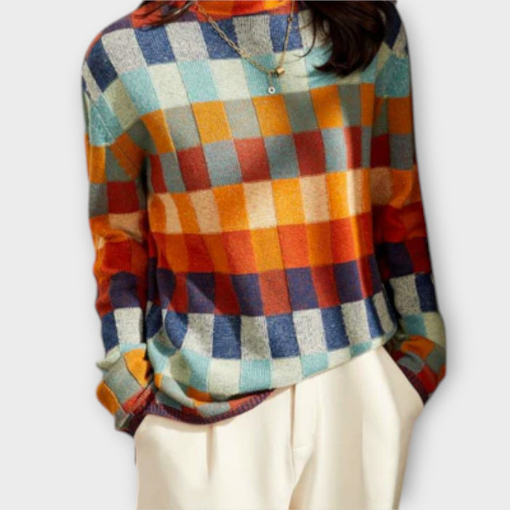 Erika – suéter con patrón patchwork