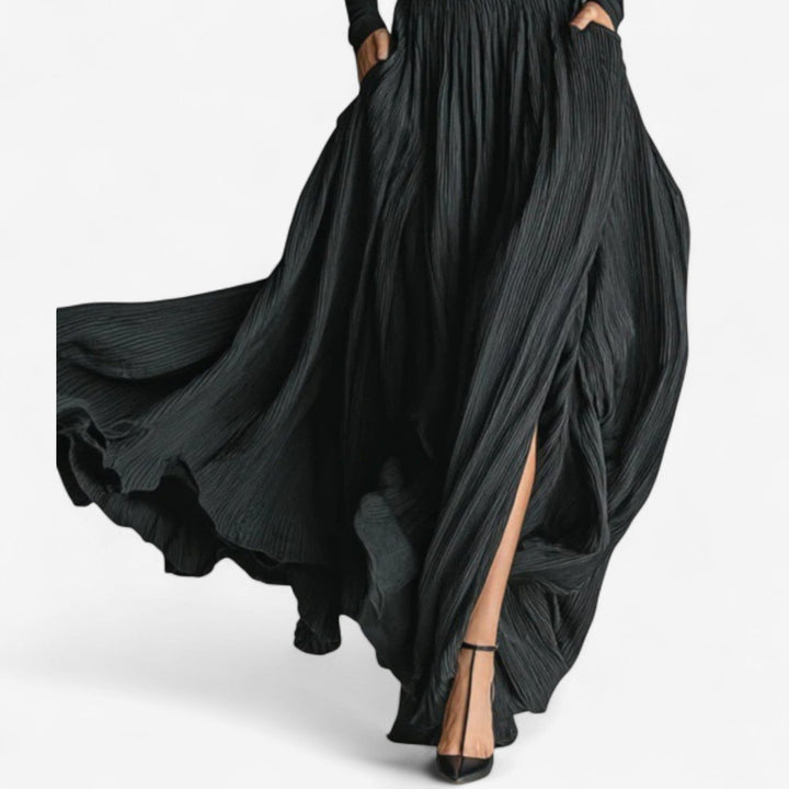 Raquel | Vestido maxi de cintura subida