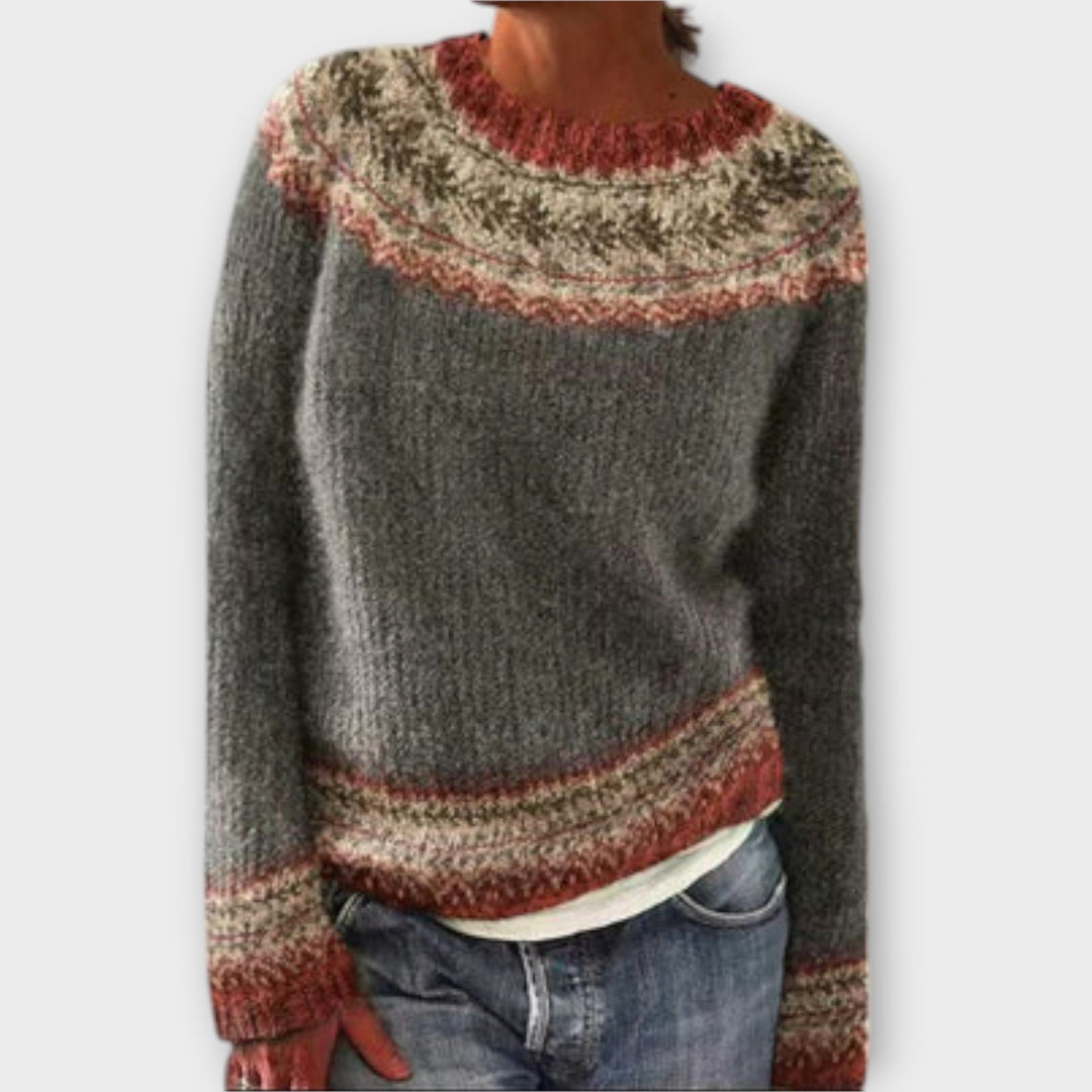 Camisola vintage de malha para mulher