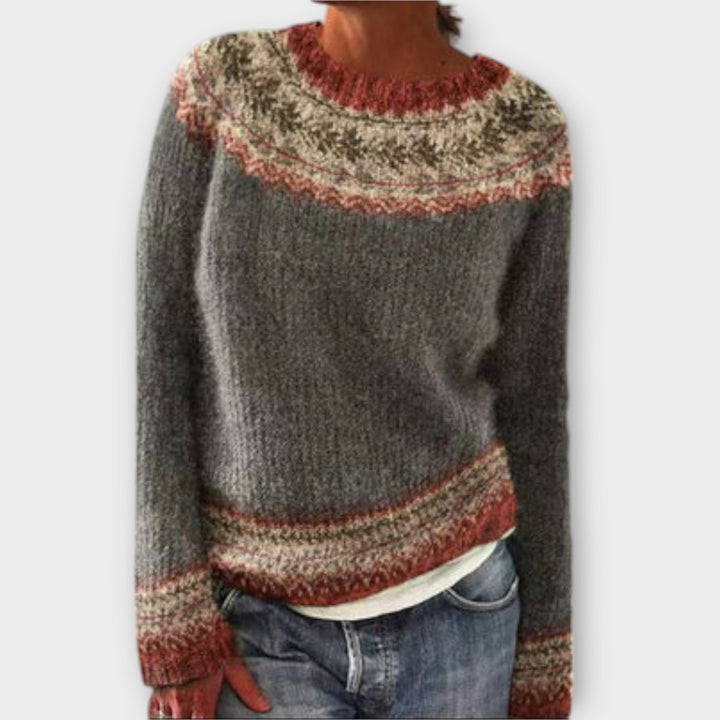 Camisola vintage de malha para mulher