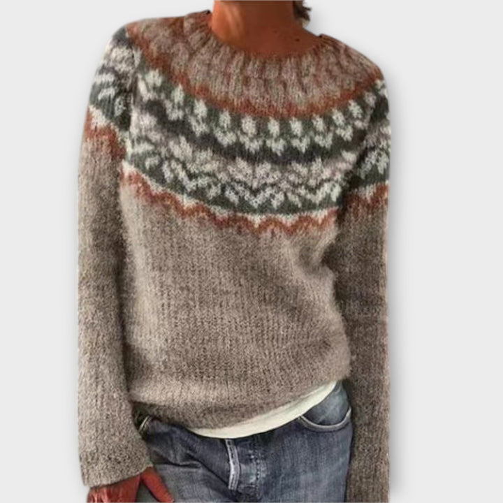 Camisola vintage de malha para mulher