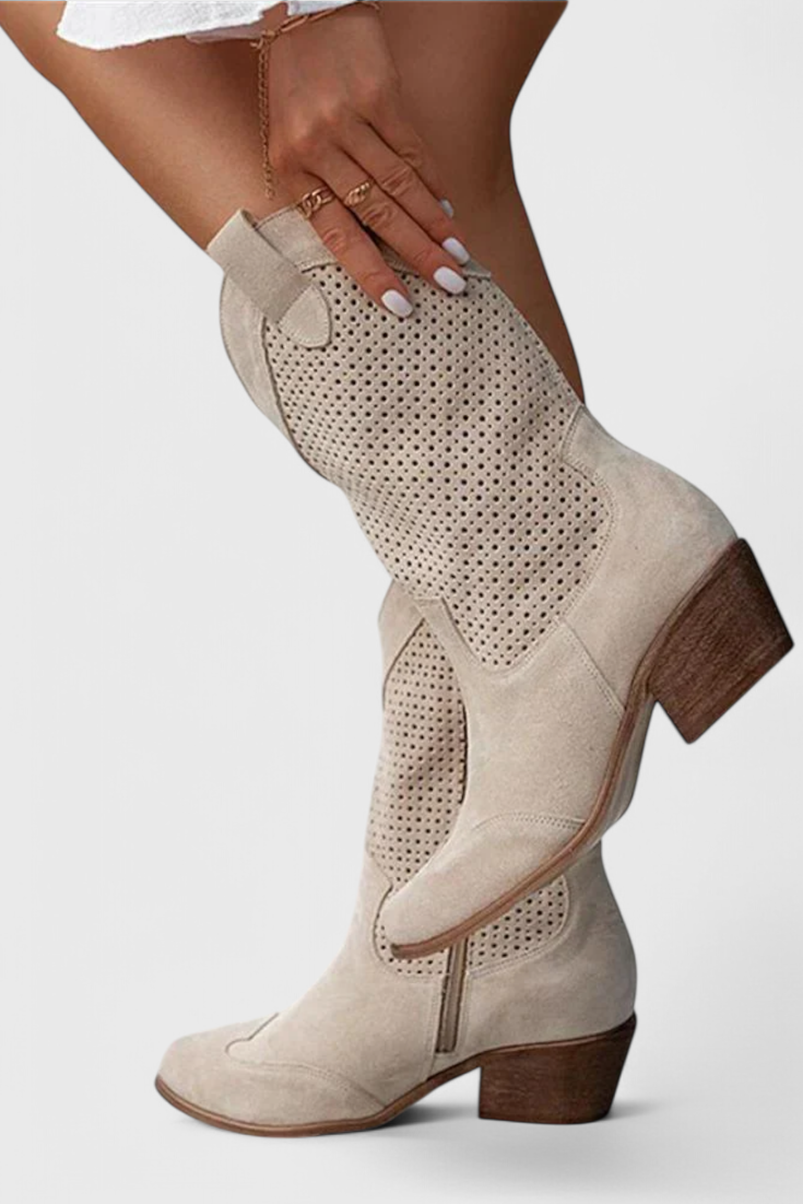 Annalla Botas de Vaquero Modernas con Cremallera Lateral