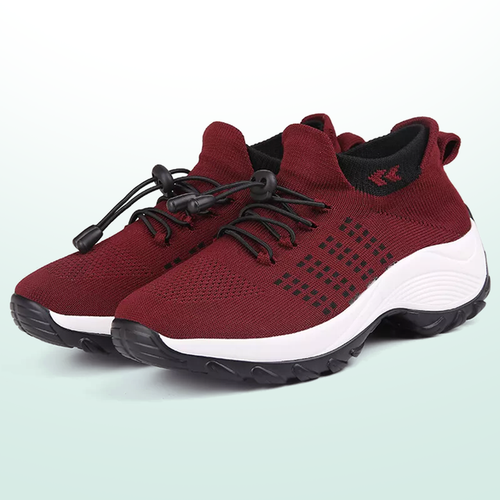 Sapatos ortopédicos Ambulo de malha - Preto Vermelho
