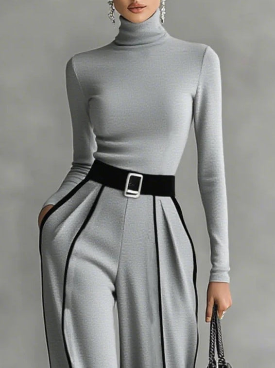 Vera™ | Conjunto elegante con detalle de contraste