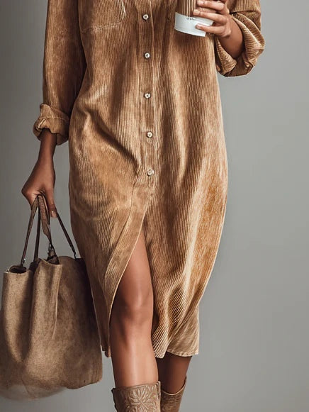 Estela | Vestido midi de bombazina