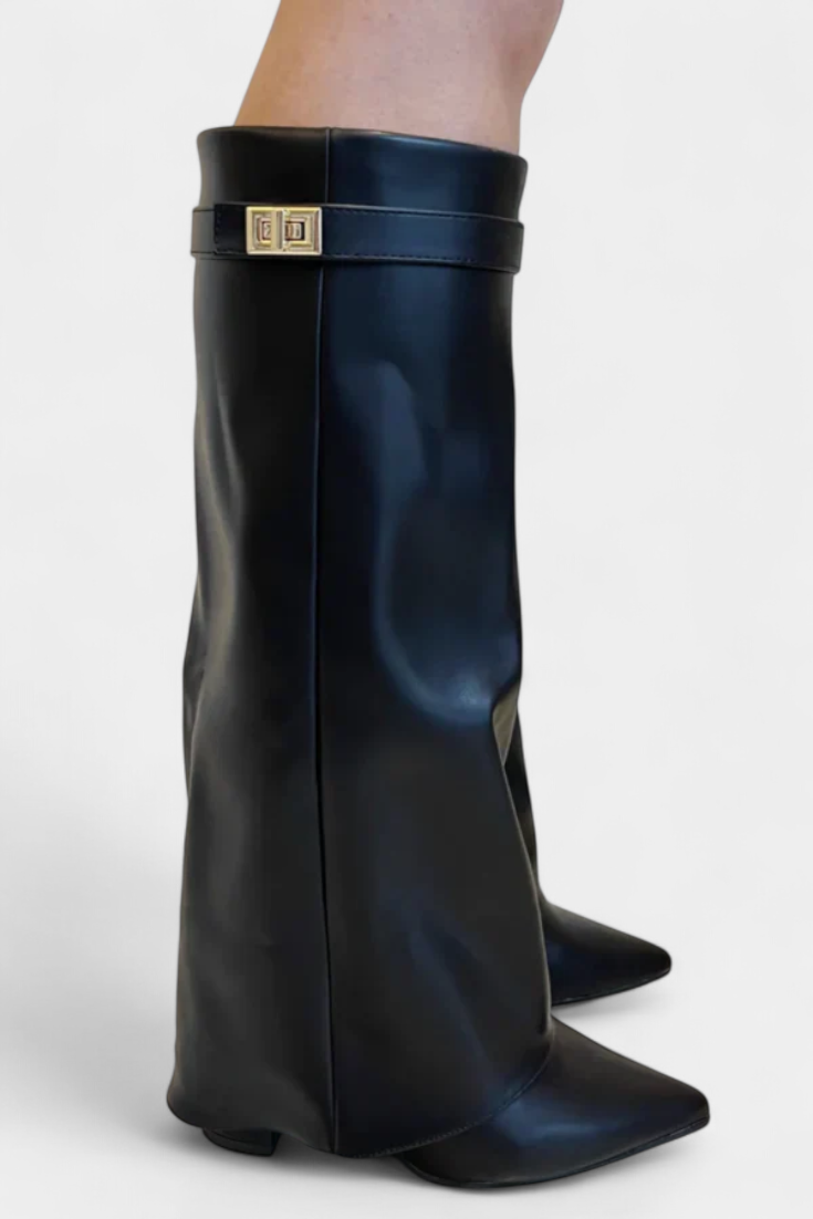 Botas de Cano Alto com Salto Bloco Raya