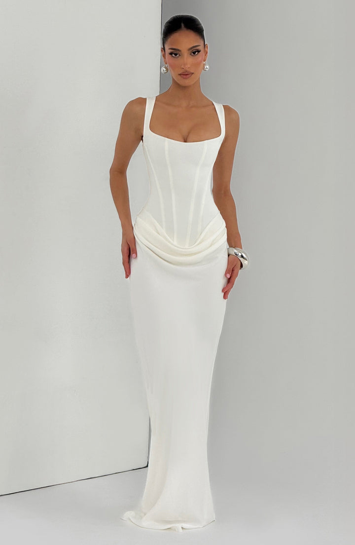 Leonor | Vestido maxi com decote quadrado