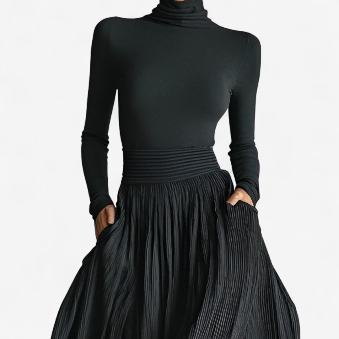Raquel | Vestido maxi de cintura subida