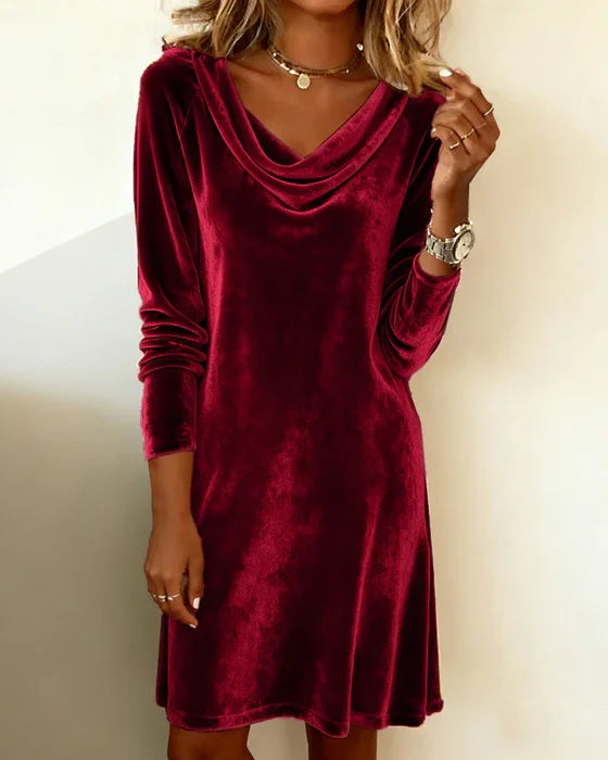 Rosa | Vestido de Veludo de Corte Solto