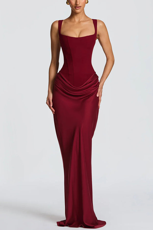 Leonor | Vestido maxi com decote quadrado