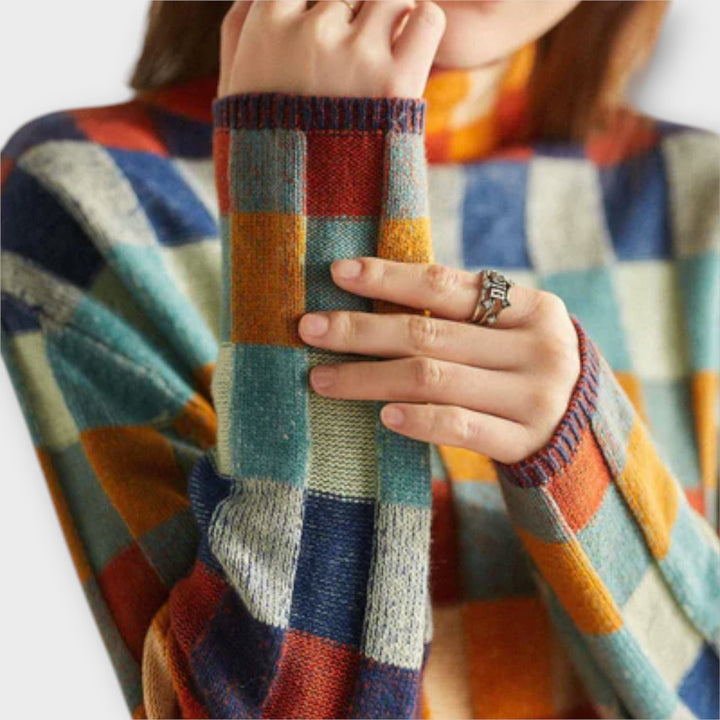 Erika – suéter con patrón patchwork