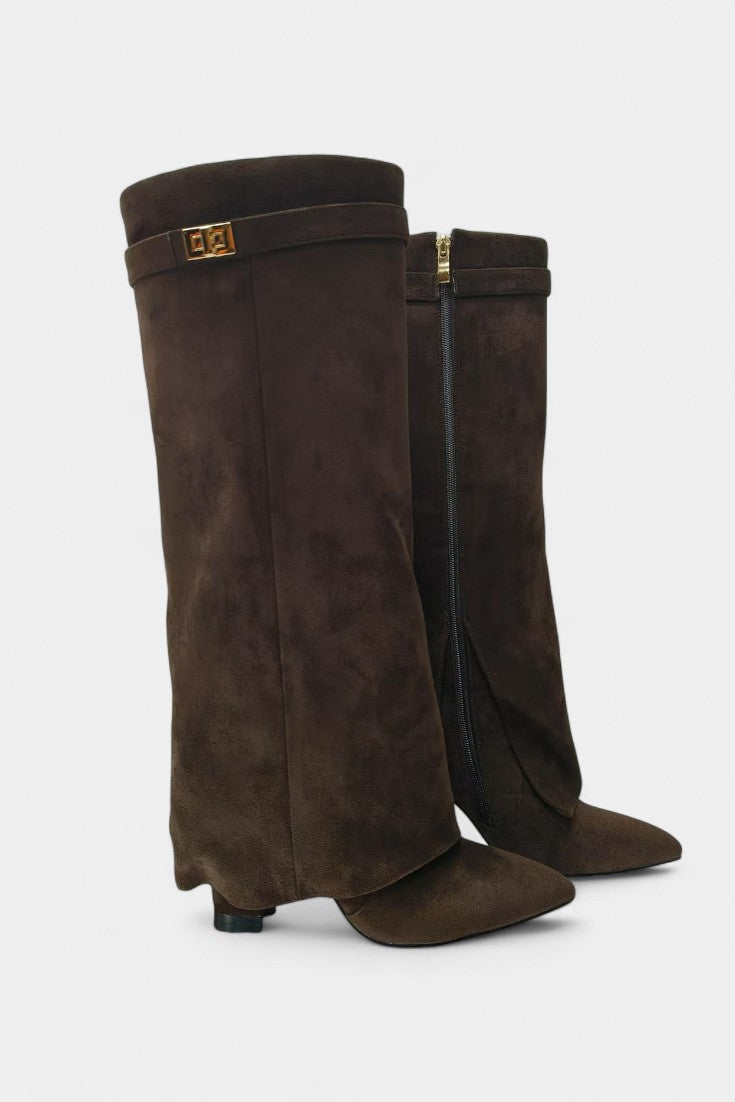 Botas de Cano Alto com Salto Bloco Raya