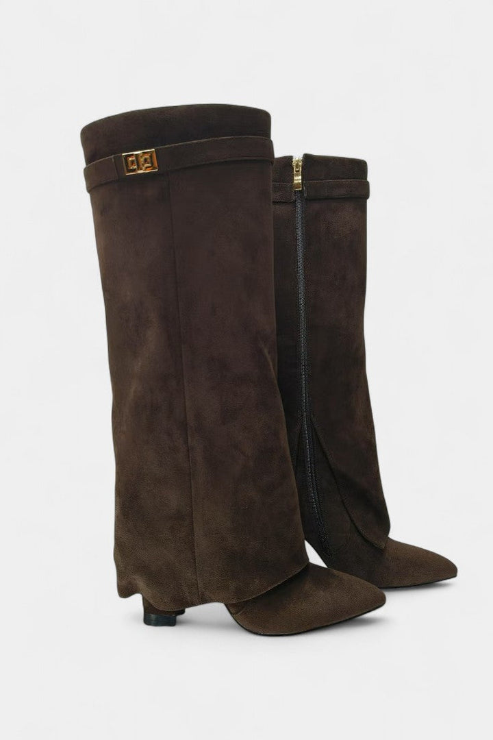 Botas de Cano Alto com Salto Bloco Raya
