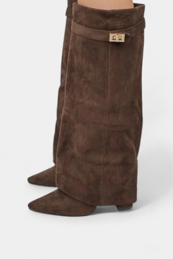 Botas de Cano Alto com Salto Bloco Raya