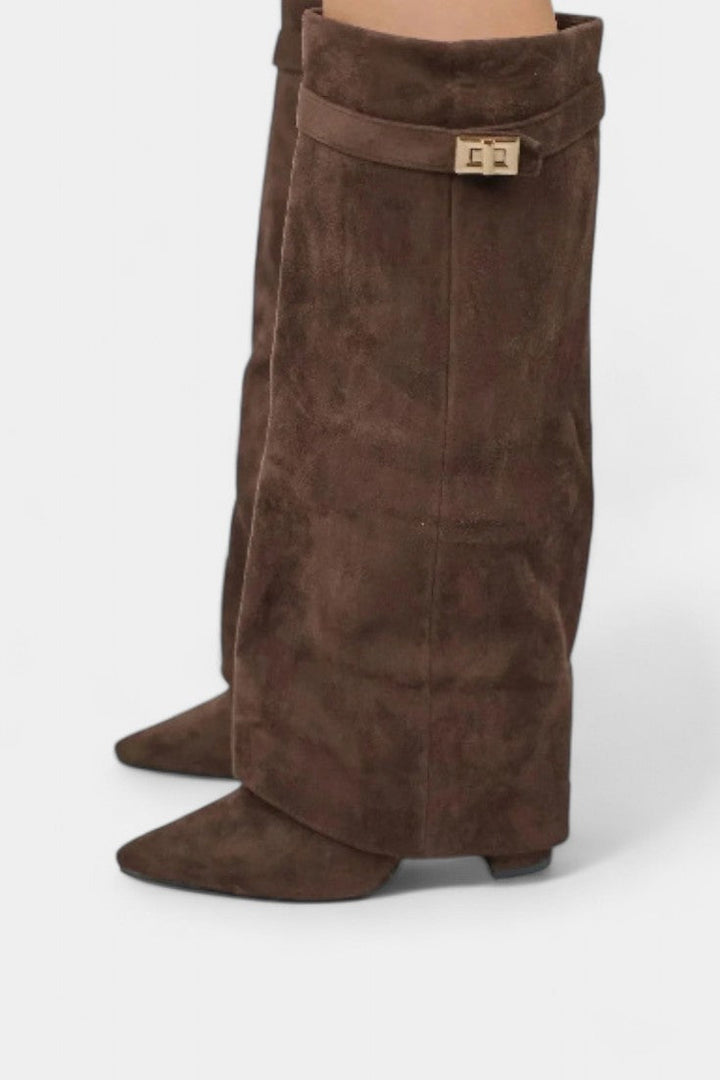 Botas de Cano Alto com Salto Bloco Raya