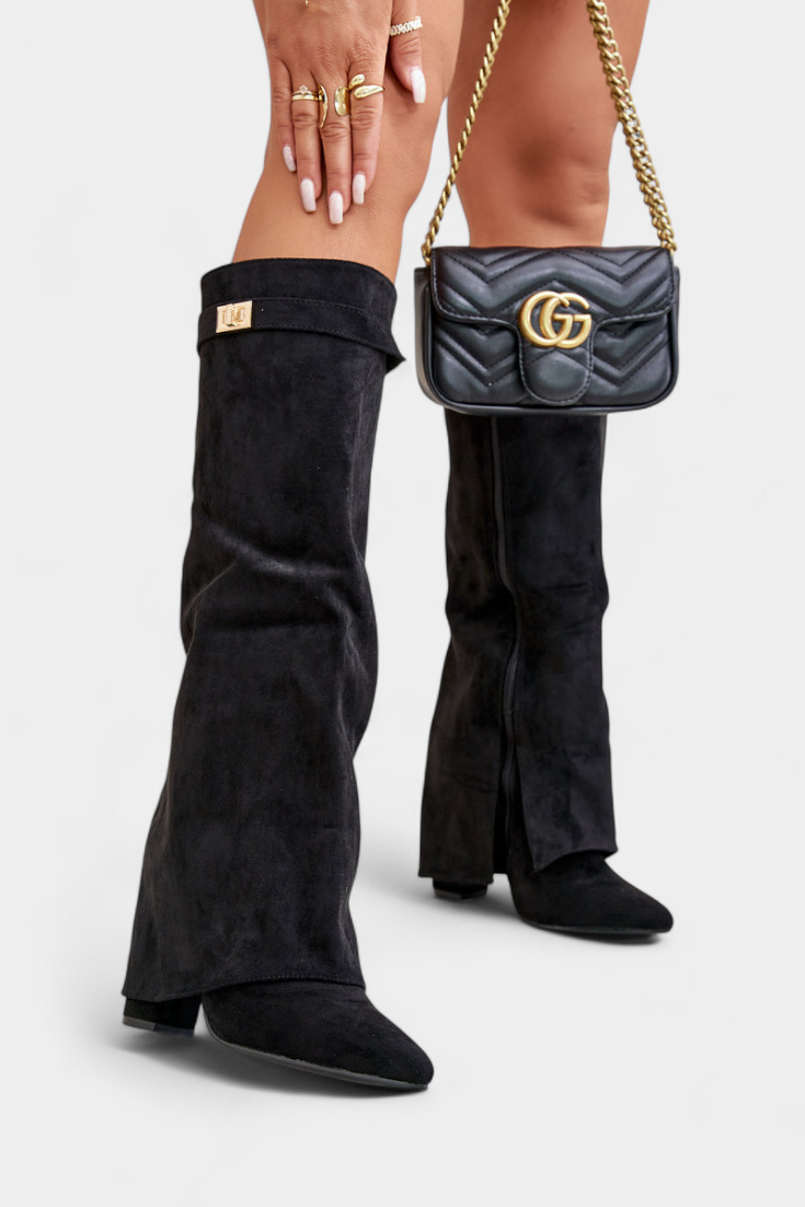 Botas de Cano Alto com Salto Bloco Raya