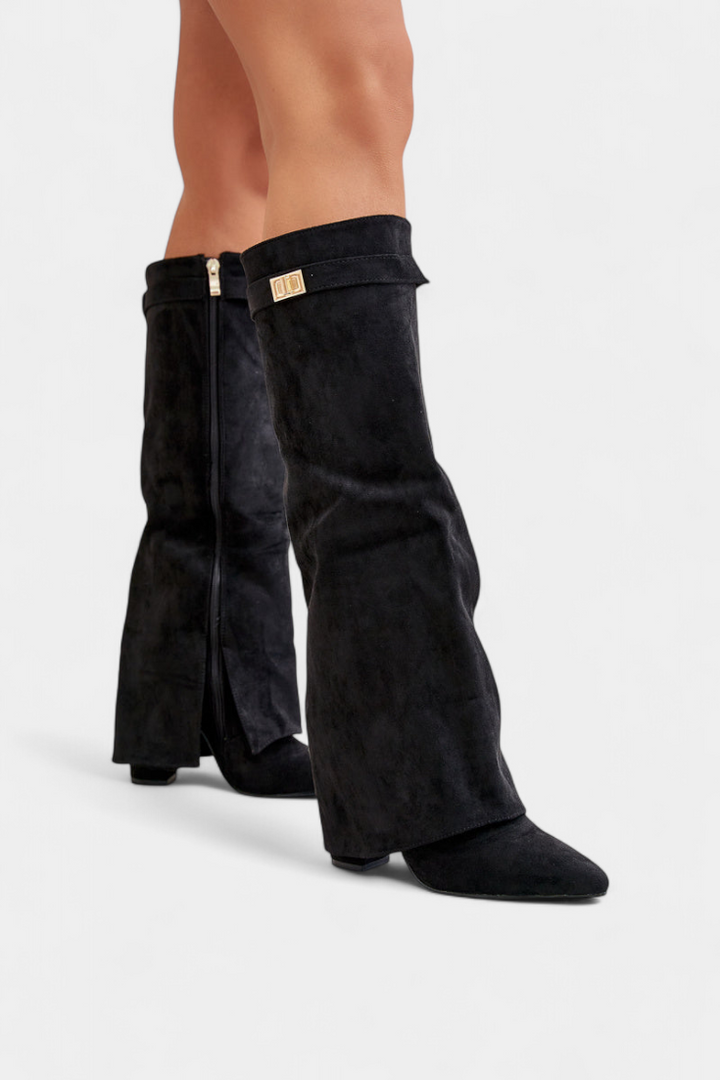 Botas de Cano Alto com Salto Bloco Raya