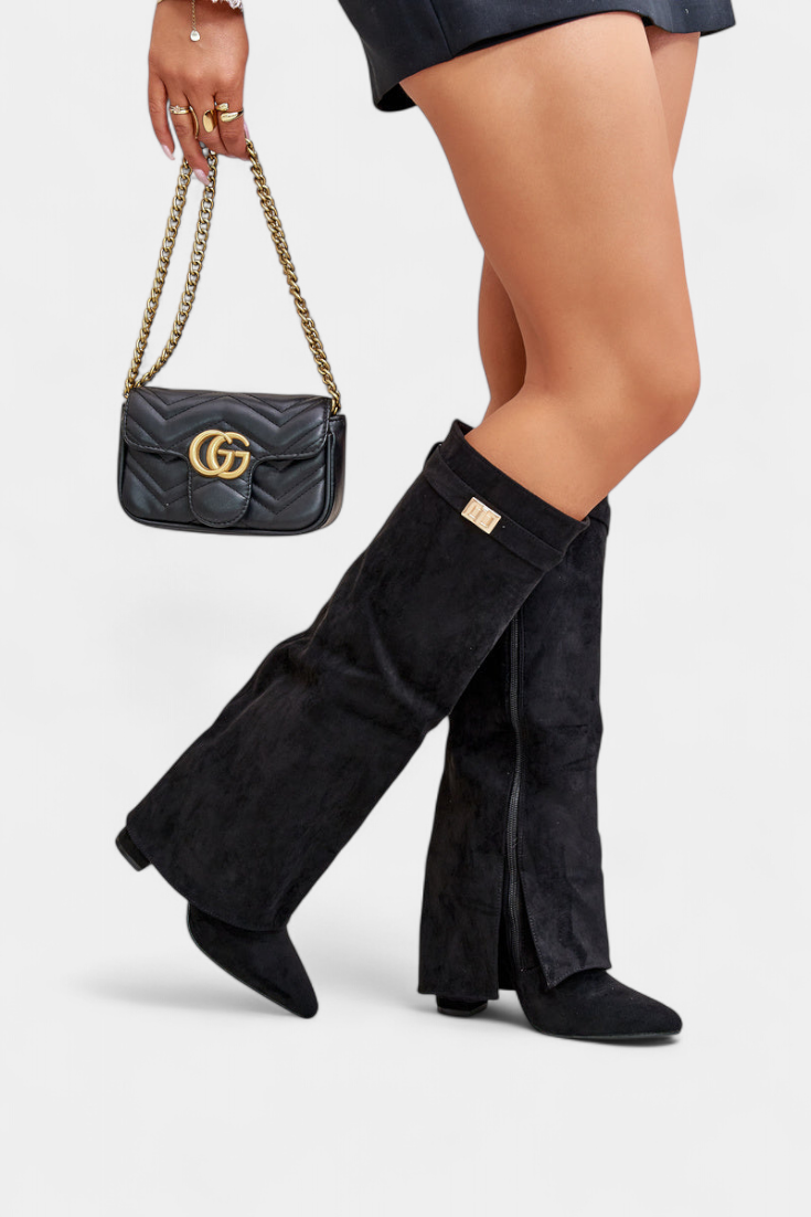 Botas de Cano Alto com Salto Bloco Raya