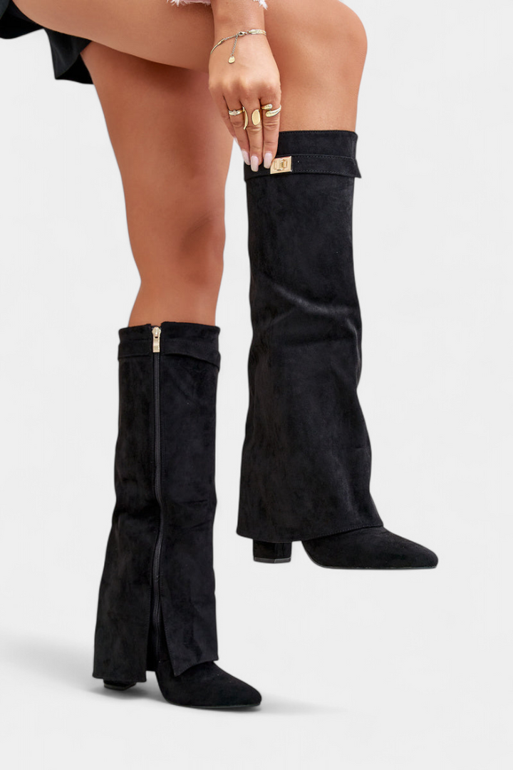 Botas de Cano Alto com Salto Bloco Raya