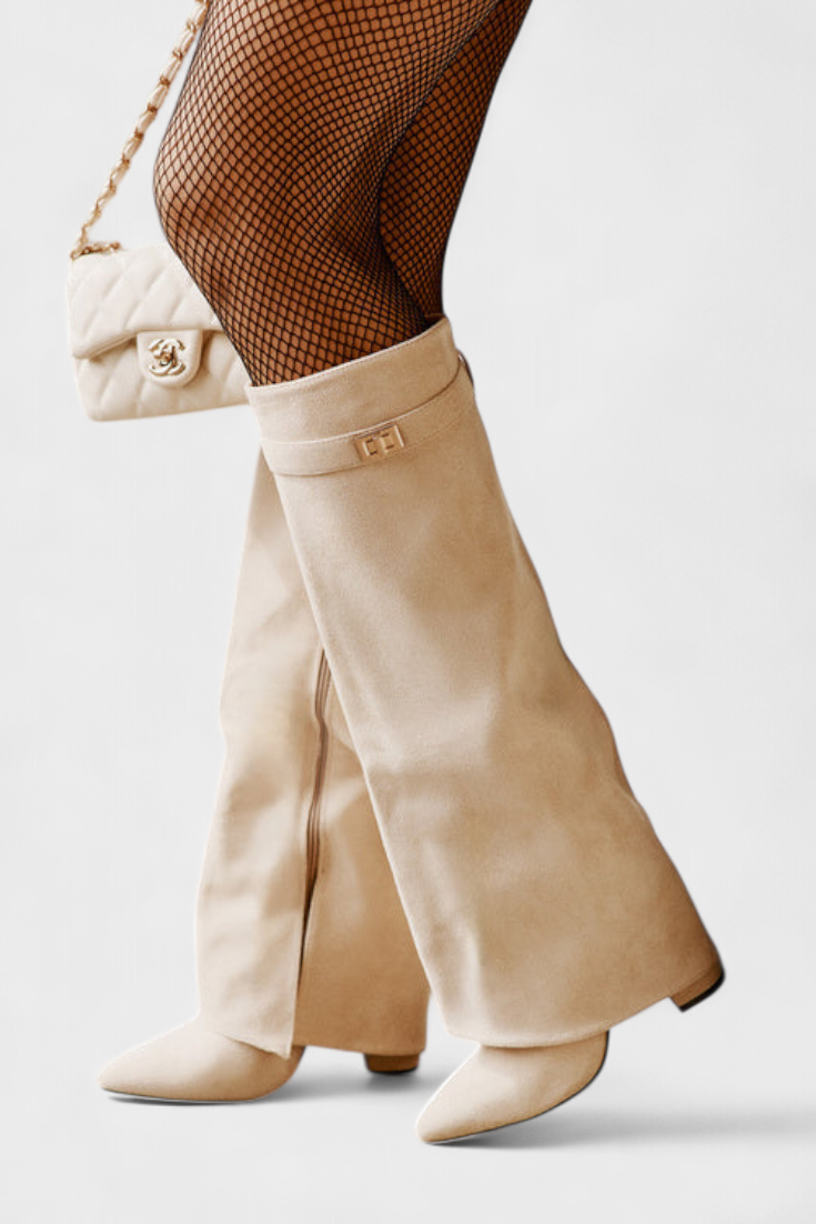 Botas de Cano Alto com Salto Bloco Raya