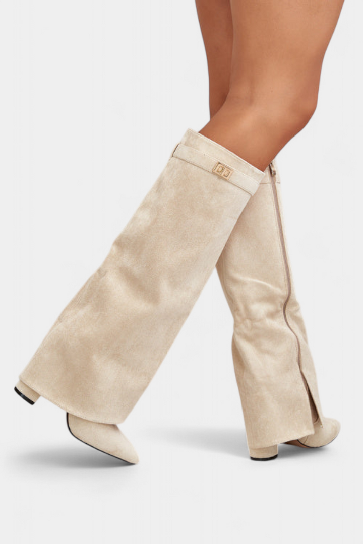 Botas de Cano Alto com Salto Bloco Raya