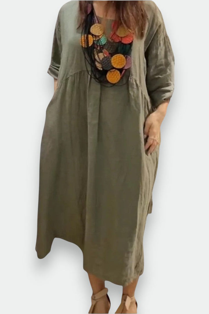 MANDIRA | Vestido de algodão e linho
